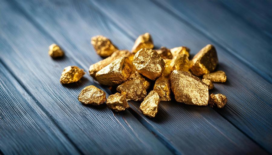 Raw gold nuggets and doré ready for assay and aggregation